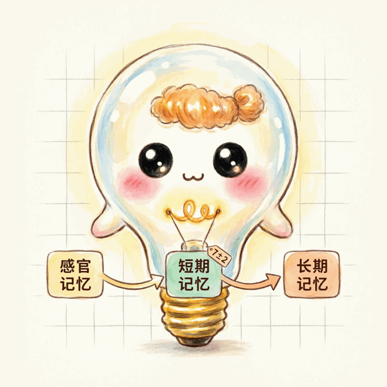 多重存储模型信息流：感觉→STM→LTM