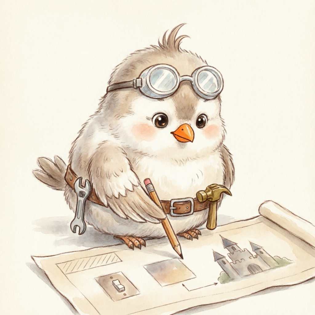 多毛鸟看蓝图